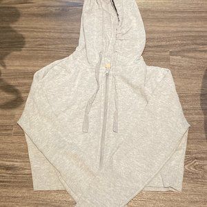 Small Grey Harlow Crop Top Hoodie, Size Small